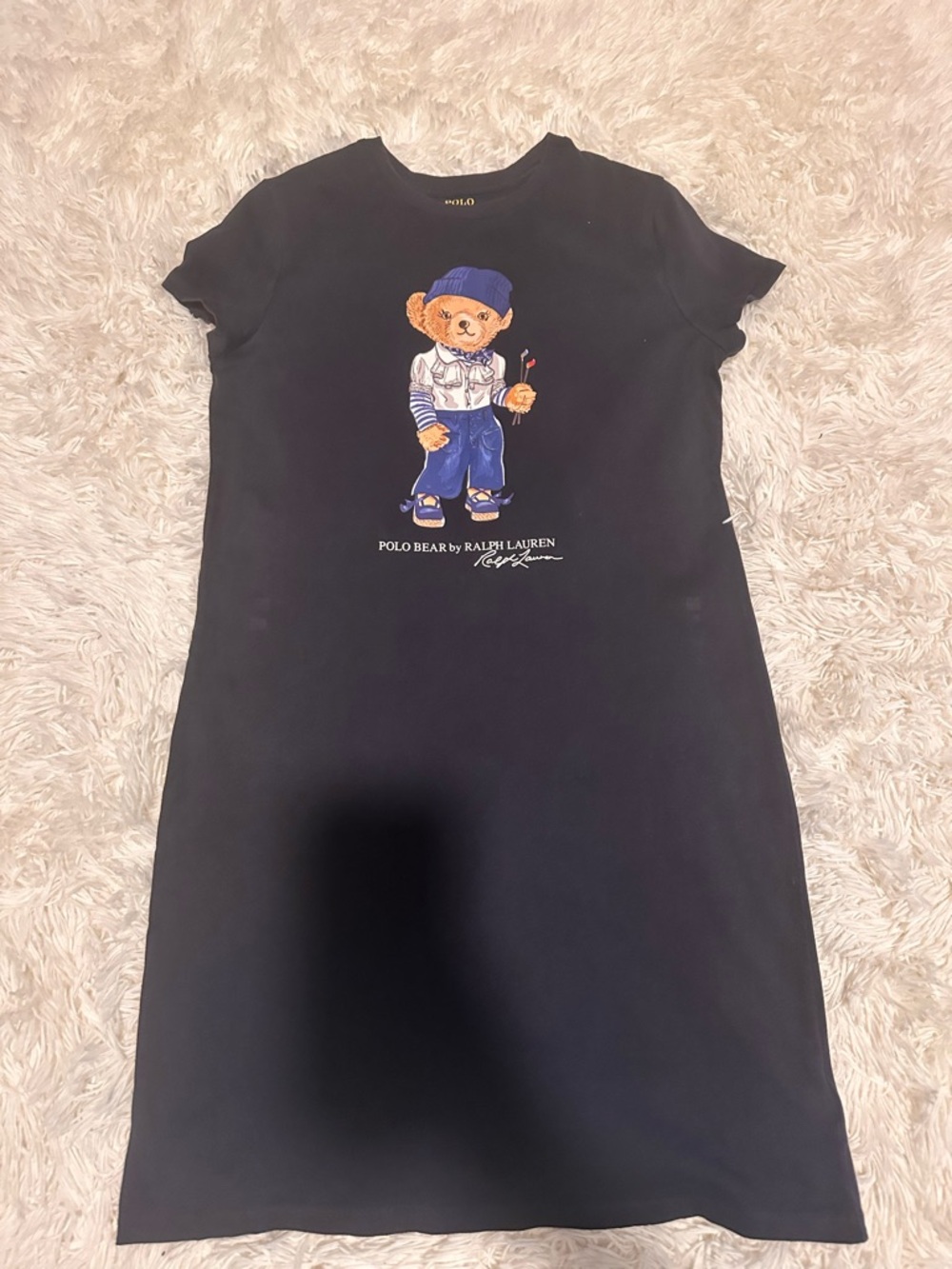 Polo Bear Graphic navy Dress by Ralph Lauren size L (12-14)